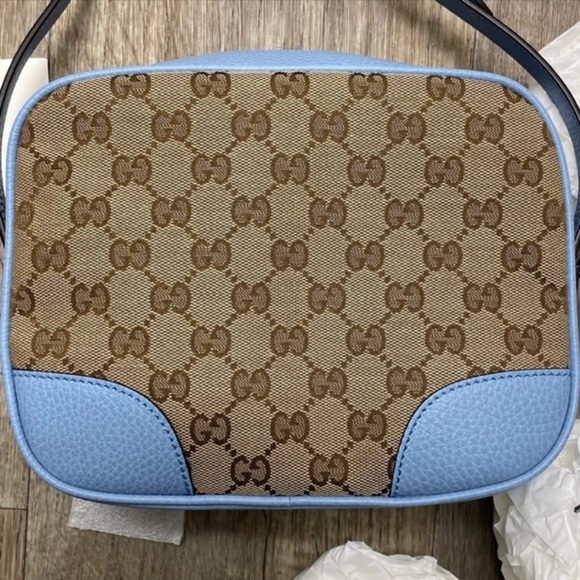 🆕GUCCI🆕 🐝 Full Retail Package/ GG Logo Canvas w. Leather Crossbody Camera Bag - Picture 5 of 12